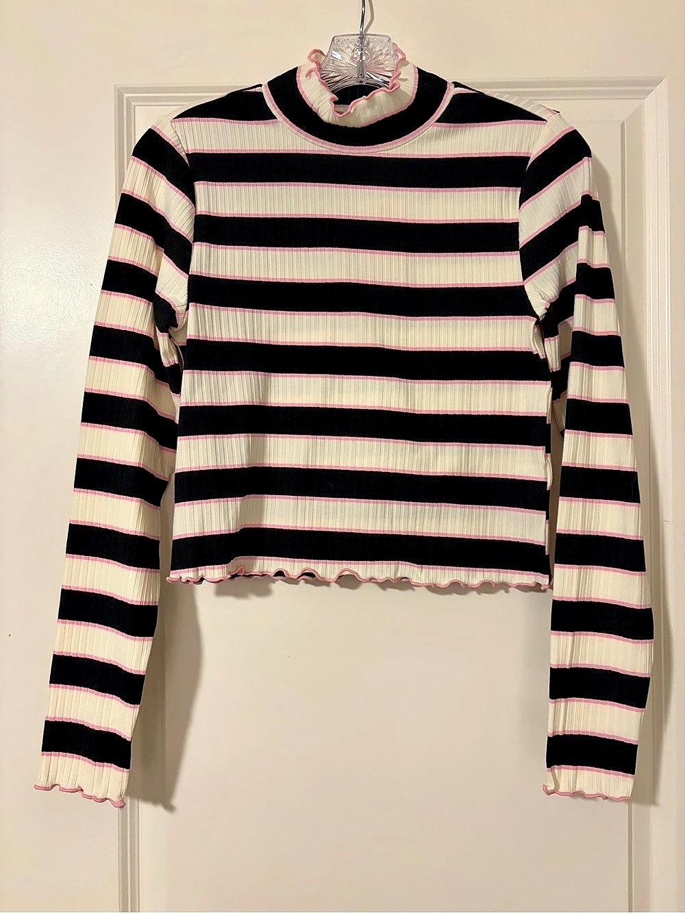 Juicy by Juicy Couture Liquorice Pepper YB Stripe Striped Long Sleeve Top